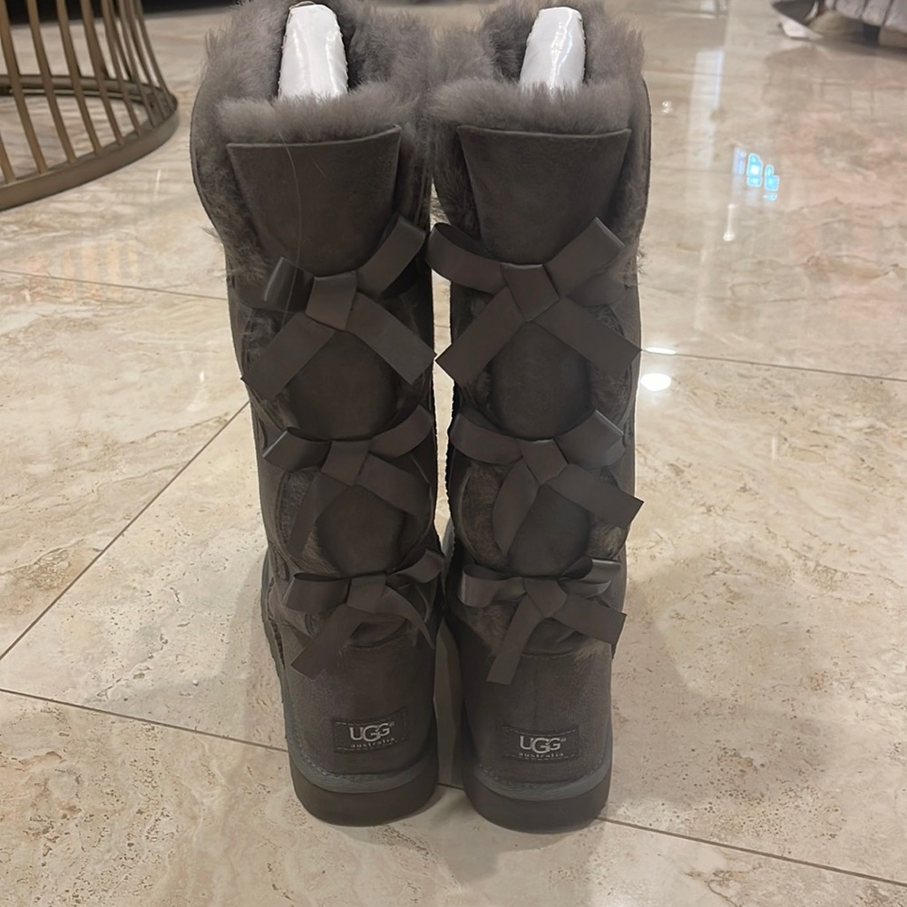 UGG Grey Bailey Bow Tall Boots Size 11